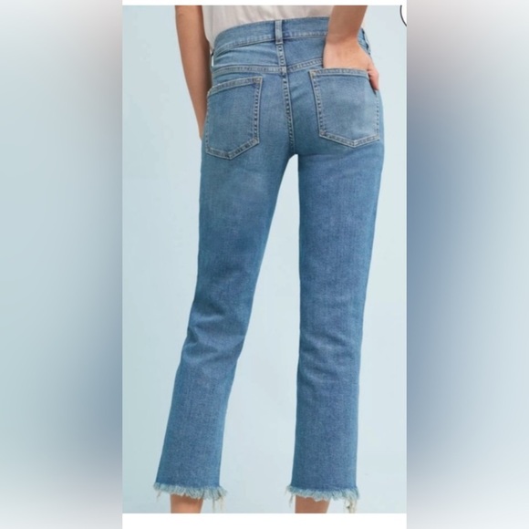 Anthro Pilcro Hyphen Raw Hem Mid Rise Pearl Jeans - Picture 6 of 13